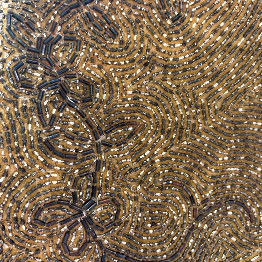 Gold beaded clutch, vintage with floral detail - Picture 4 of 7